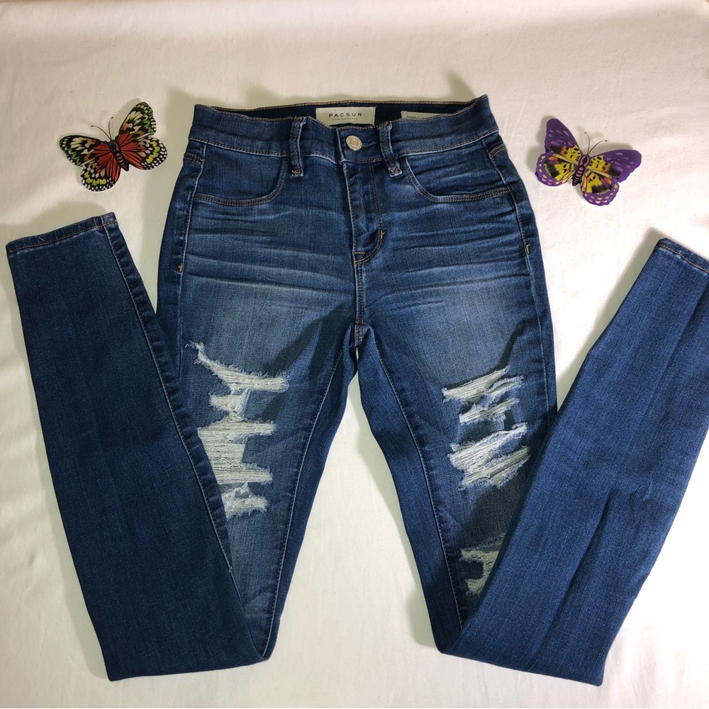PacSun Jeans, Jeggings, Distressed, Size 23, like new condition, pet/smoke free